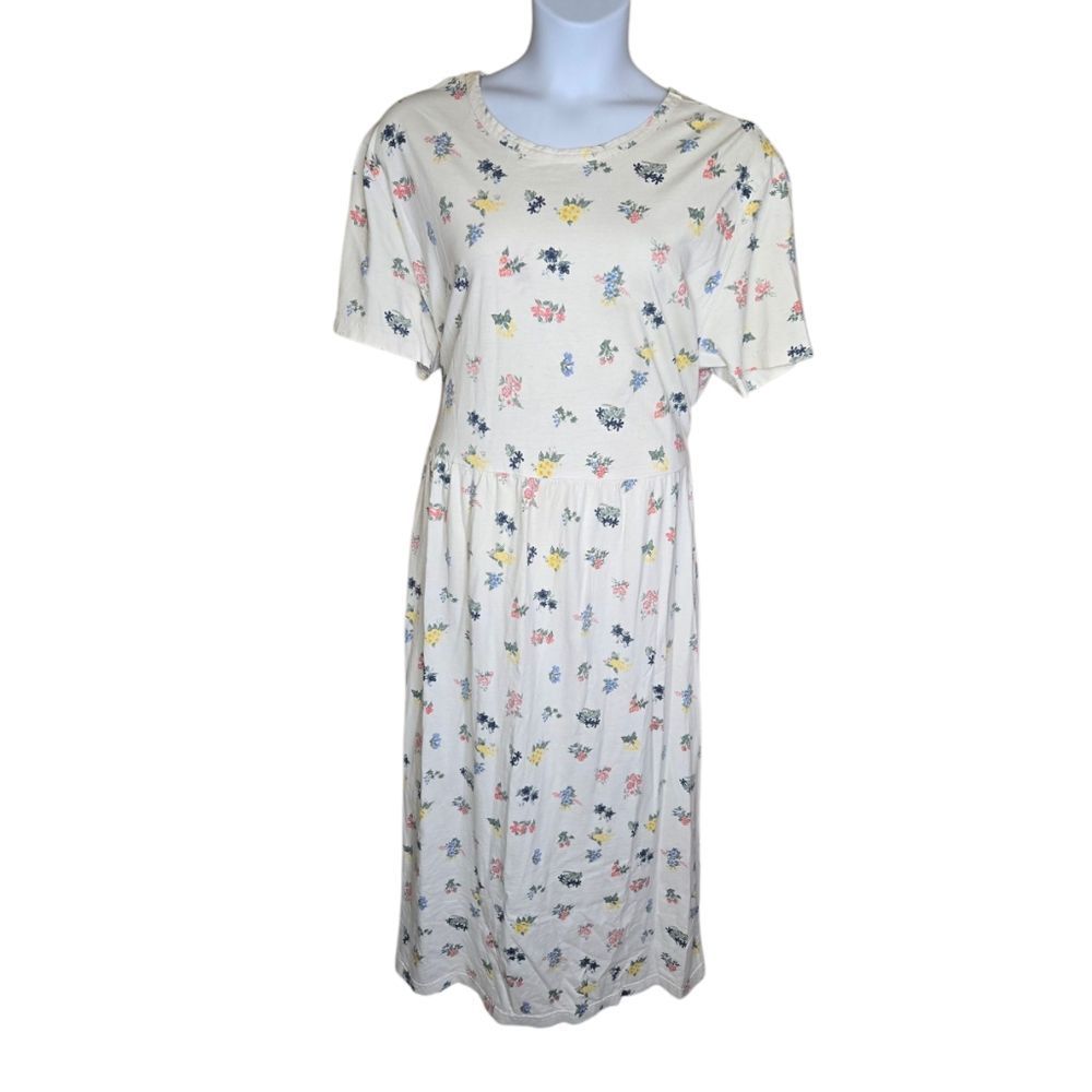 VINTAGE 90s floral cottagecore‎ short sleeve midi maxi sun dress 2X